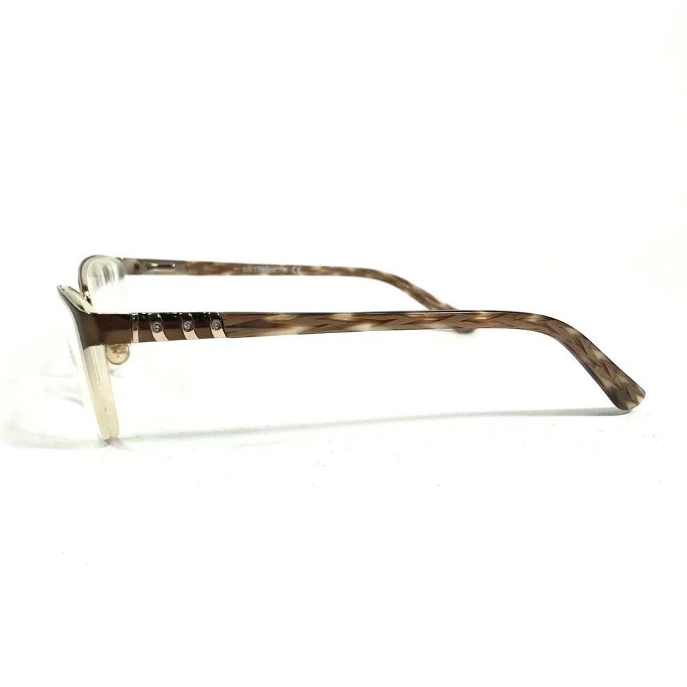 Liz Claiborne Eyeglasses Frames L015 0RF4 Brown Gold Cat Eye Half Rim 55-17-140